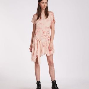 ALLSAINTS PINK EMBROIDERED SARA VERTITY DRESS